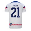 Virallinen Fanipaita Yhdysvallat Timothy Weah 21 Kotipelipaita MM-Kisat 2022 - Miesten